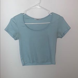 forever 21 blue crop top